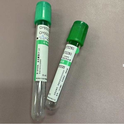 نمونه های پلاسمای یکبار مصرف سبز لوله هپارین برای بیوشیمی بالینی